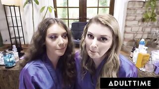 Two hot hair stylists Elena Koshka and Bunny Colby are giving you a massage