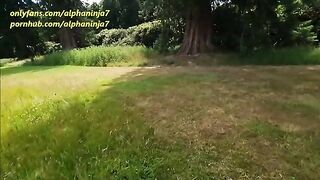Busty beauty Alphaninja7 gets fucked outdoors with a messy facial