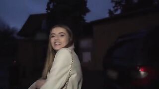 Public Agent: French babe Alba Lala shows small tits on the street
