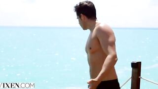 Petite teen Gianna Dior gets fucked on the beach in HD