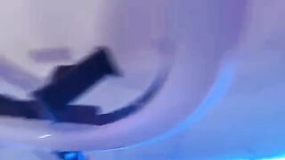 A stepson pulled a prank on his sexy stepmom in the kitchen. She got wet