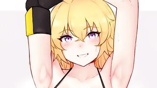 Yang teaches edging by controlling her orgasm in RWBY style