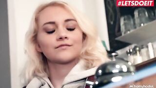 Petite teen Marilyn Sugar gets fucked by a thief in the hostel