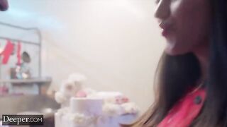 The baker competes with the man in the kitchen for Alyx Star