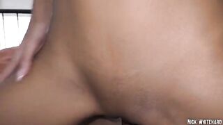 Skinny Asian teen Lia Lin gets her pussy pounded by BBC in hardcore action