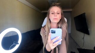 A hot girl is fucking on the phone with her boyfriend