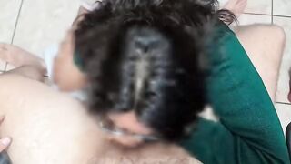 A rich blowjob before school from a horny college girl