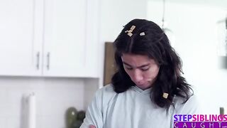 Pervert guy fucked his stepsis Kyler Quinn in the kitchen