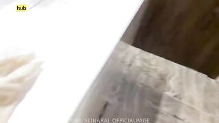 Pervert young man watched his stepmom showering, shocked and angry