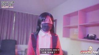 Yumeko Kakegurui lost a bet, no panties, no condom, raw sex, and cum swallowing