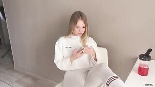 The girl threw her legs on the table and was fucked
