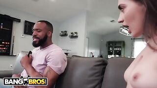 Petite teen Sera Ryder gets overwhelmed by her stepdad’s huge black cock in a steamy Bang Bros scene