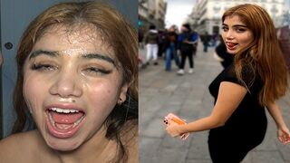The guy scattered money and picked up a sexy girl with him