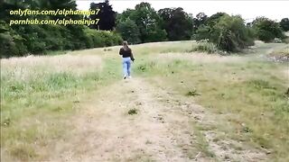 A woman is getting fucked outdoors in the park, alphaninja7 style