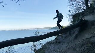 A walk with a Chihuahua around Gdynia Orłowo, exploring abandoned buildings and public intimacy