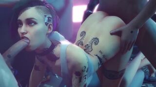 Hentai compilation with cyberpunk Judy Alvarez and Panam Palmer getting fucked hard