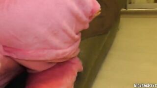 Two cute college girls fucked by a guy in a threesome party