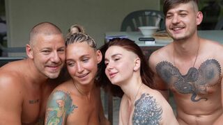 Amateur swingers foursome with two couples, OWIAKS’ raw passion shines through
