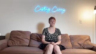 Curvy girl with big tits fucked for the first time on Casting Curvy