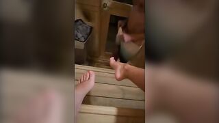 This guy masturbates while I'm in sauna... I SEE HIM AND I SUCK HIM UNTIL HE COMES