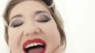 Nympho blonde gets her ass gapped hard by a huge cock in intense action