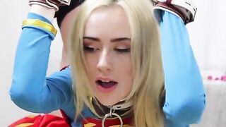 Candy White, in a thrilling bondage scene, showcases her deepthroat skills