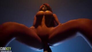 Girl with perfect big boobs fucked by a huge monster cock