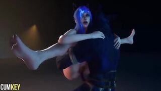 Furry woman fucked by a huge dick of a monster in 3D