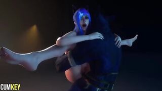 Furry woman fucked by a huge dick of a monster in 3D