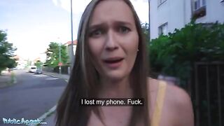 Public Agent Stacy Cruz exposes her perfect boobs for cash on the street