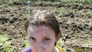 A cute schoolgirl gets a lot of warm cum on her face and hair in this exclusive compilation