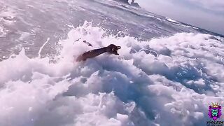 A cute girl was asked to have anal sex on the beach