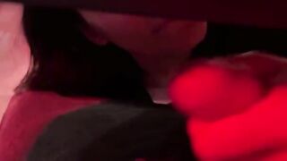 The college girl gets her pussy filled with cum during a party