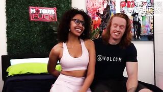 Redhead American guy fucked Latina slut in hardcore style