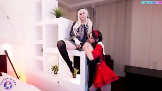 The babydoll is having fun with her sexy double, Octokuro, in a playful scene
