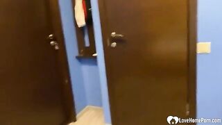 An extra-hot teen is getting banged hard in a passionate homemade vid