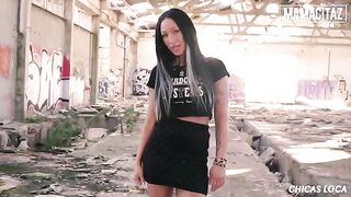 Curvy brunette Deborah Diamond gets fucked in public without any problems
