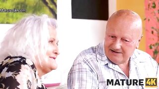 Guy bangs sexy MILF in front of her old husband