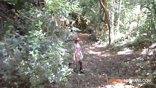 African girls in a steamy lesbian threesome with intense pussy licking