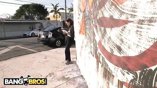 Curvy brunette Roxii Blair gets her pussy destroyed in the back of a van