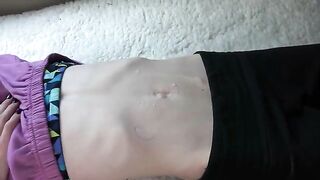 Belly button fetish video with hot navel play