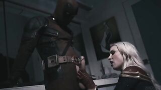 Deadpool fucked hard by Captain Marvel in an epic parody scene