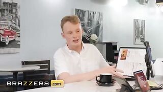 Bored waitress Syren De Mer in action for extra tips