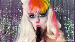 Rainbow dildo opulence with Adriana Chechik in a spooky Halloween scene