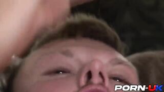 Skinny teen Misha Cross from Poland gets her throat filled with cock