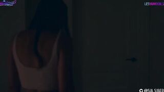 Costumed girls have Halloween fun with a big toy in this parody