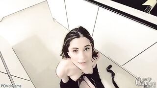 Pervert stepbrother fucked Little Caprice in the mouth with his cock