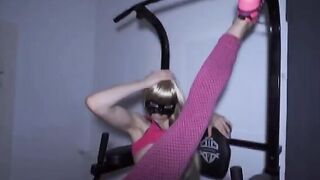 Fitness teen gets her perfect body destroyed by 2 cocks at the gym and drenched in cum