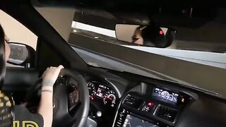 Cute woman fucked in her car by a guy in the parking lot