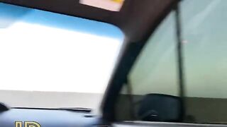 Cute woman fucked in her car by a guy in the parking lot